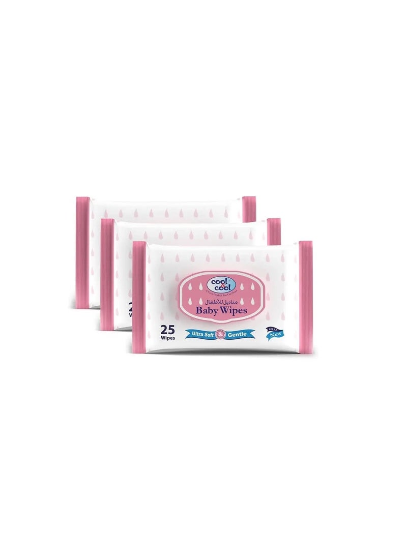 Baby Wipes Ultra Soft 25s Pack Of 3