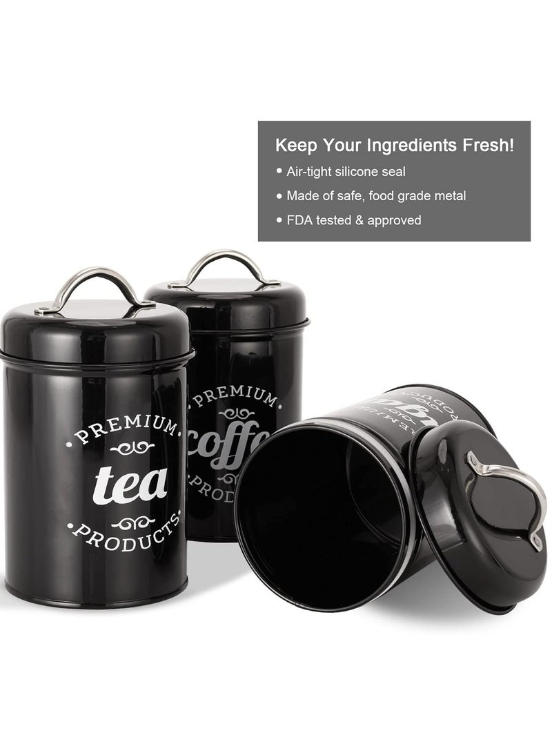 XiuWoo 3-Piece Large Capacity Stainless Steel, Coffee Kitchen Canister, Sugar Organizer, Tea Storage Box, Coffee Storage Jars, Kitchen Containers Storage Set  - Image 2