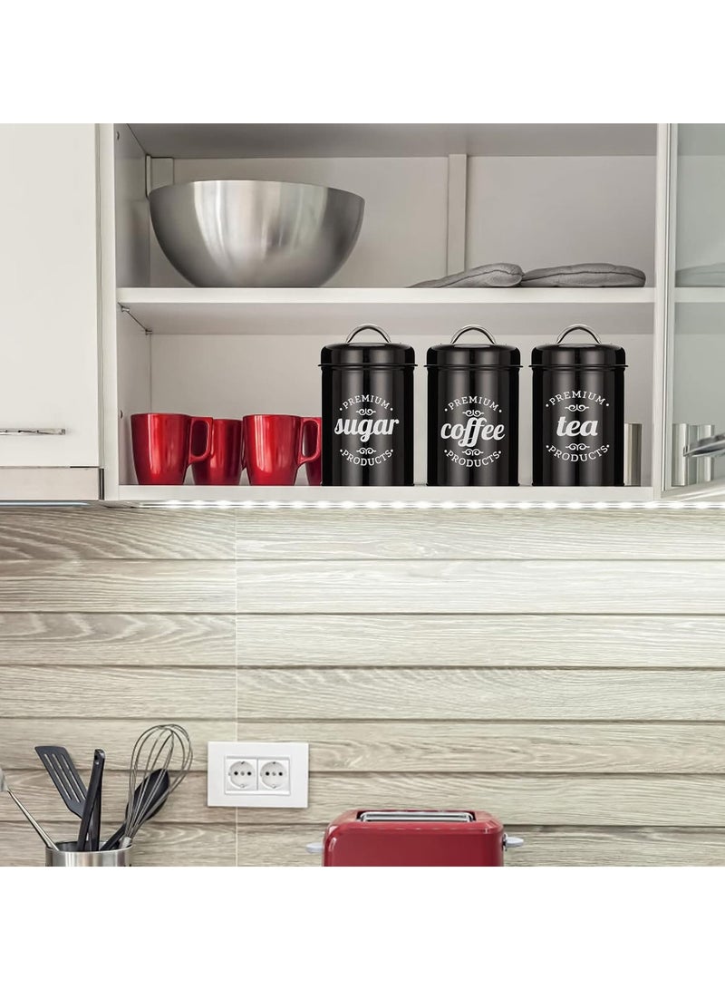 XiuWoo 3-Piece Large Capacity Stainless Steel, Coffee Kitchen Canister, Sugar Organizer, Tea Storage Box, Coffee Storage Jars, Kitchen Containers Storage Set  - Image 5