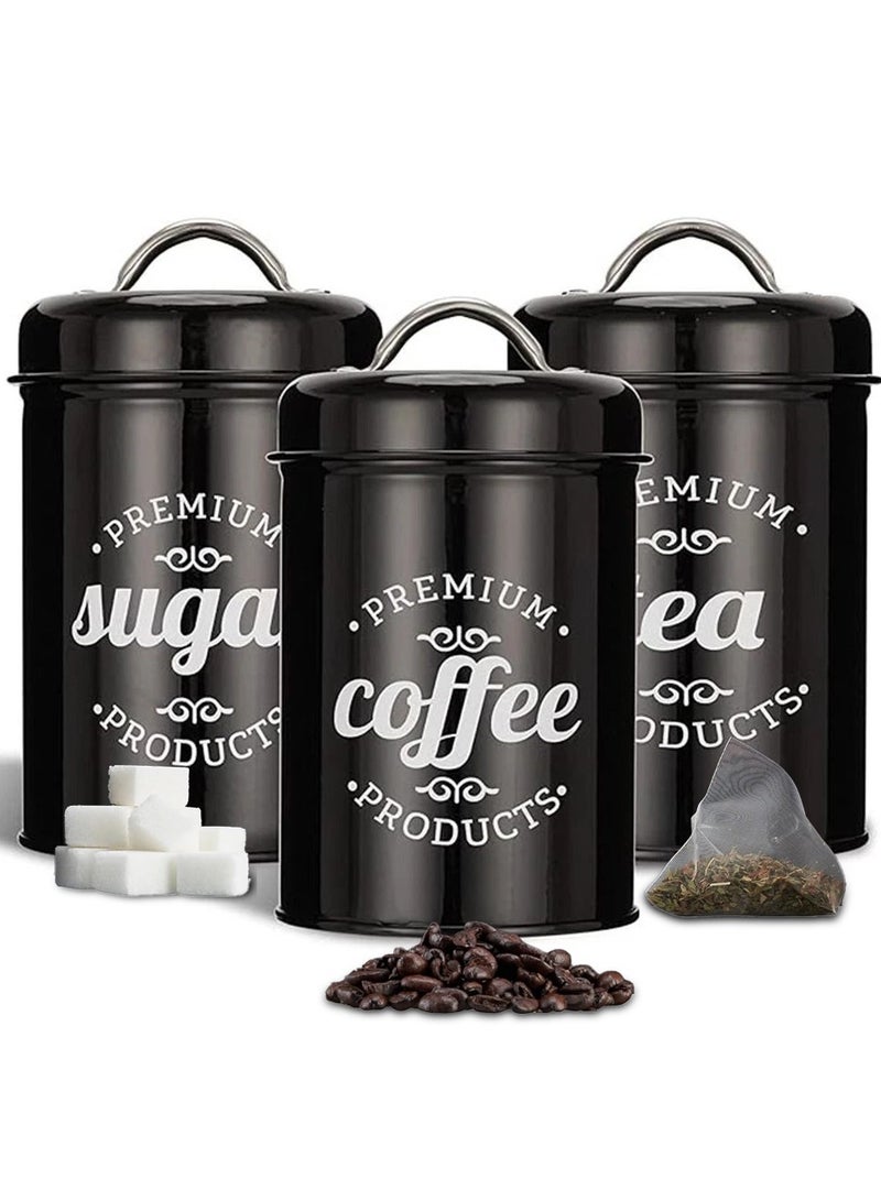 XiuWoo 3-Piece Large Capacity Stainless Steel, Coffee Kitchen Canister, Sugar Organizer, Tea Storage Box, Coffee Storage Jars, Kitchen Containers Storage Set  - Image 1
