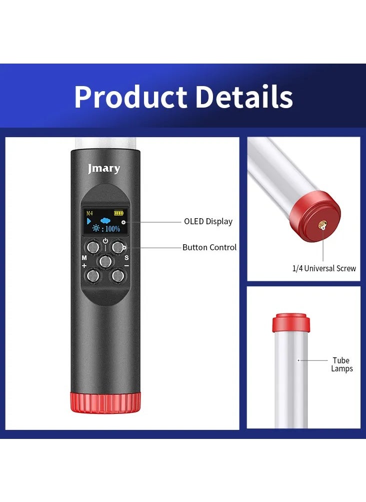 Jmary Handheld RGB Tube LED Video Light With Lighting Effects Built-in Battery For Vlog Live Streaming Product Portrait Photography  - Image 2