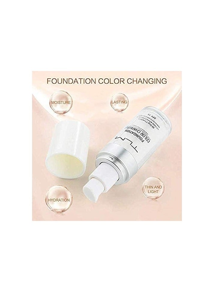 TailaiMei TLM Colour Changing Liquid Foundation Hides Wrinkles & Lines, BB Cream Makeup Base Concealer Cover Moisturizing Fluid for all Skin Tone SPF15, Pack of 3 - Image 2