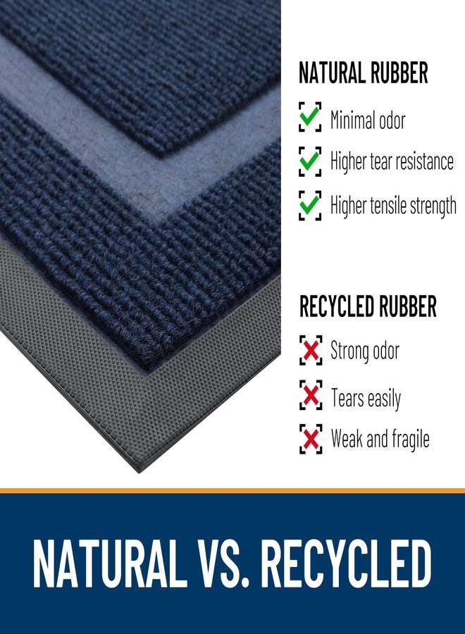 OLANLY Front Door Mat Indoor Outdoor Entrance, Waterproof All-Season, All-Weather Doormat, Sturdy Natural Rubber, Fade Resistant, Low Profile, Easy Clean Patio Porch Entryway Mat, 47x23, Blue - Image 4