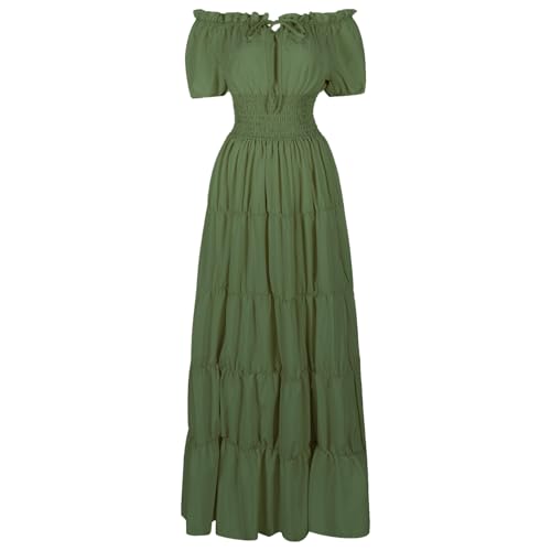 HSDOU 5 Pcs Renaissance Medieval Costume Dress Women Fairy Dress Peasant Cottagecore Dress 1700s Victorian Fantasy Fairy CostumeZ3768GNS - Image 5