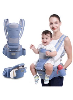Baby Carrier, Baby Carrier with Hip Seat for 0-48 Month Baby, 15-in-1 Ways to Carry, All Seasons, Adjustable Size with Sunshade, Windproof & Storage Functions, for Breastfeeding, Infant & Toddler