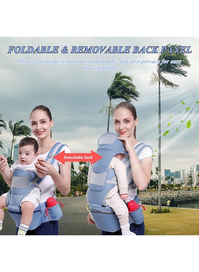 Arabest - Baby Carrier, Baby Carrier with Hip Seat for 0-48 Month Baby, 15-in-1 Ways to Carry, All Seasons, Adjustable Size with Sunshade, Windproof & Storage Functions, for Breastfeeding, Infant & Toddler - Image 1