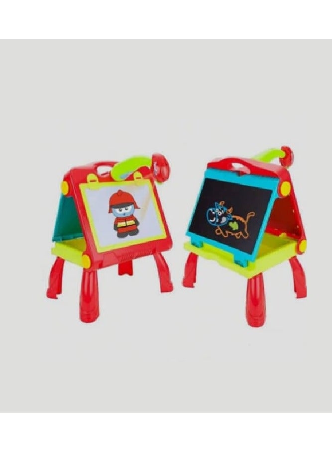 فاميلي طاولة تلوين وبروجيكتور وسبورة  4 في 1 احمر - Image 5