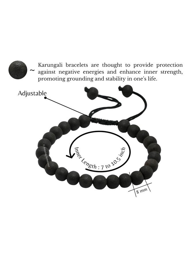 Crystal Heaven Certified Karungali Bracelet Original for Men Women - Black Ebony Wood Bracelet - Original and Natural Karukali Malai For Men Women Pooja Supplies (Adjustable) - Image 3
