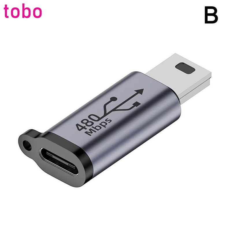 Tobo USB C to Mini USB Adapter, Type C Female to Mini USB 2.0 Male Convert Connector Support Charge & Data Sync Compatible GoPro Hero 3+, MP3 Players, Dash Cam, Digital Camera,etc-TD-1174TC - Image 3