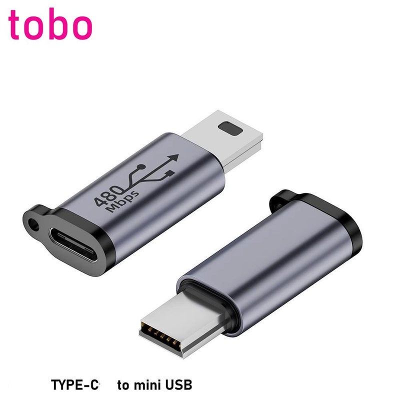 Tobo USB C to Mini USB Adapter, Type C Female to Mini USB 2.0 Male Convert Connector Support Charge & Data Sync Compatible GoPro Hero 3+, MP3 Players, Dash Cam, Digital Camera,etc-TD-1174TC - Image 4