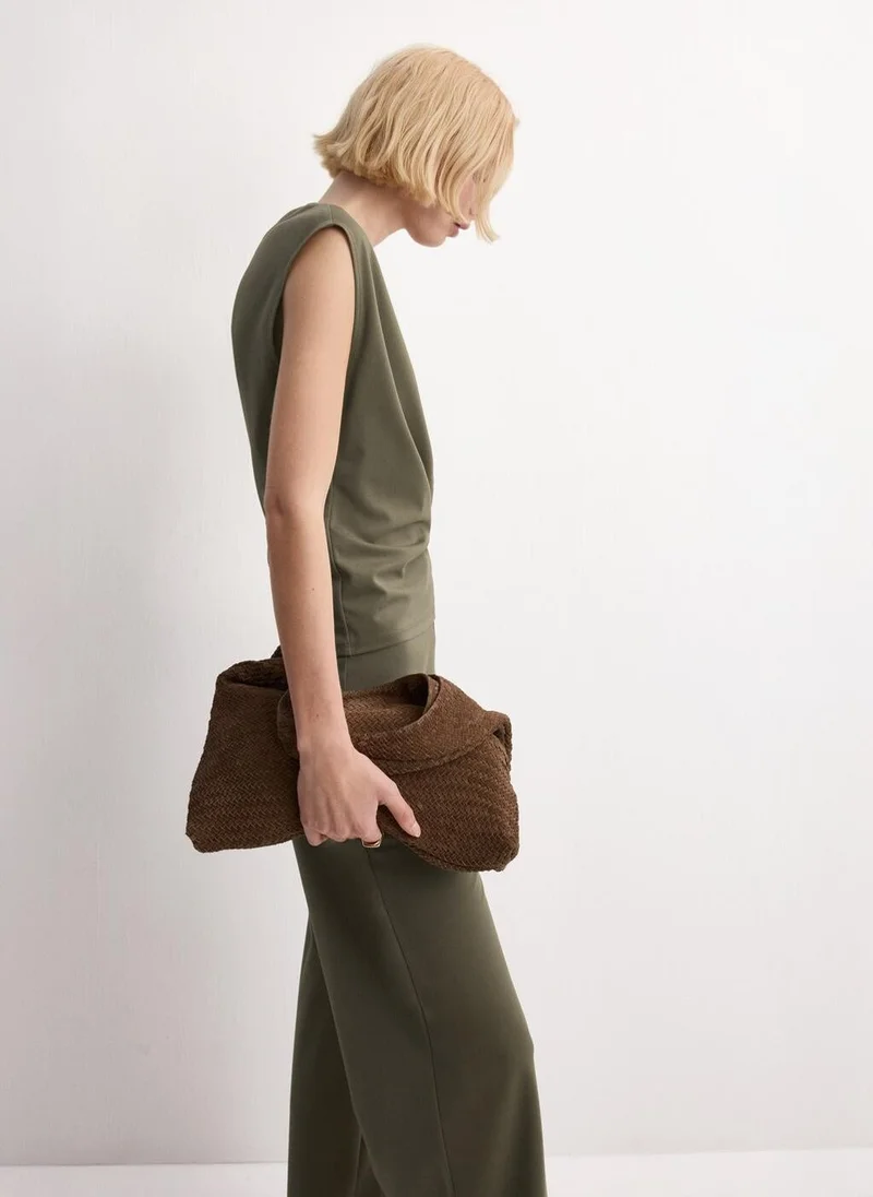 MANGO  T-shirt with gathered details for Women | Best Price UAE