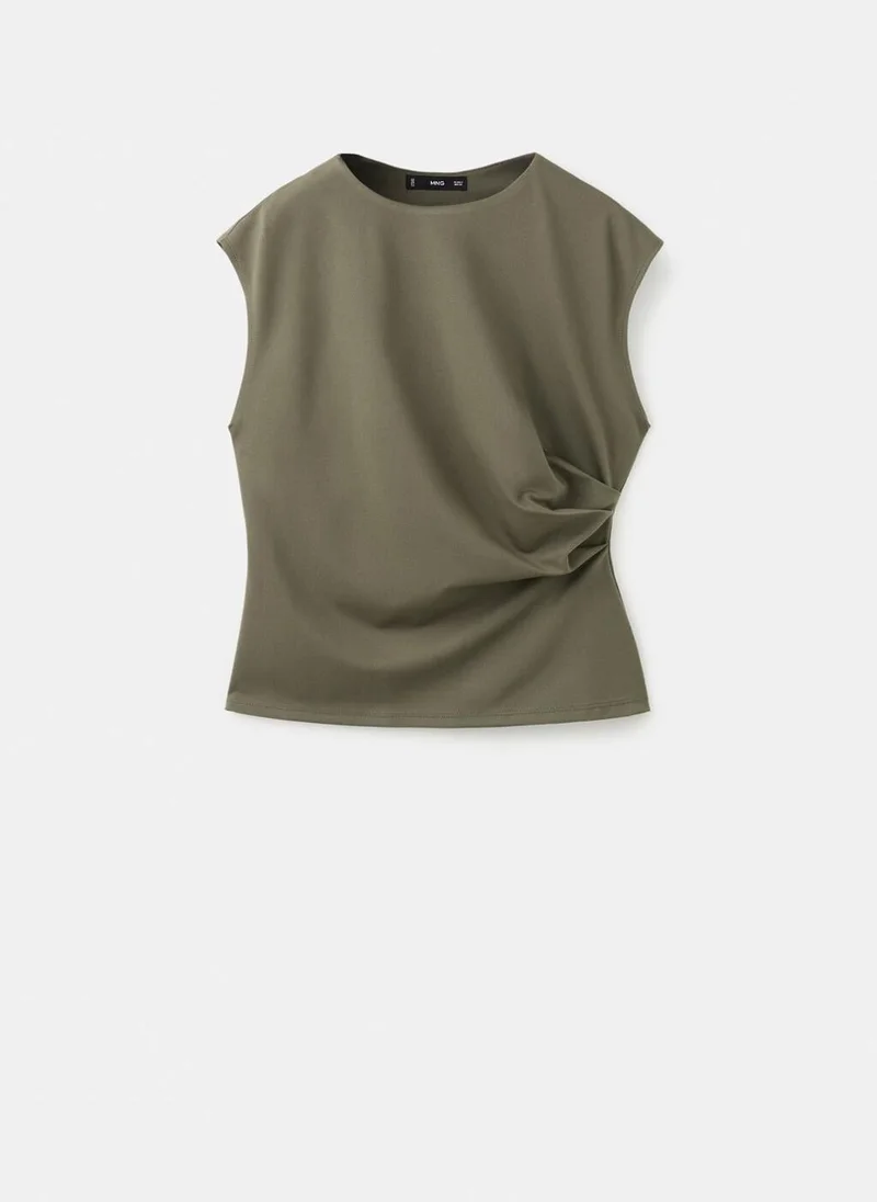 MANGO  T-shirt with gathered details for Women | Best Price UAE