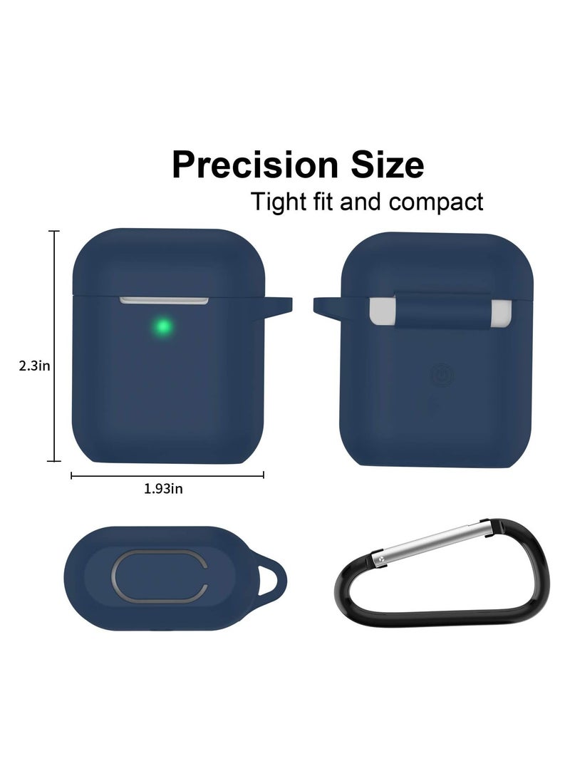Generic - Soft Silicone Protective Cover with Cleaning kit for Apple AirPods 2nd Charging Case, Front LED Visible-Blue - Image 1