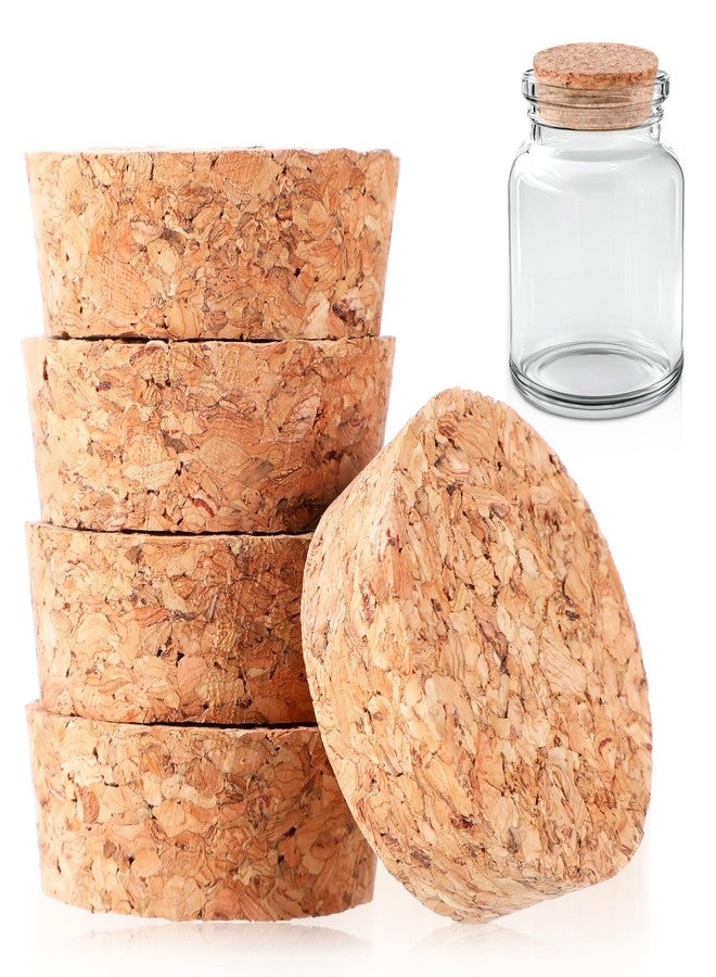 Styquenzer ١٠ قطع من سدادات الفلين الكبيرة، سدادات زجاجات الفلين، سدادات فلين خشبية مدببة، سدادات زجاجات البيرة، أغطية فلين من ١.٥ إلى ١.٩ بوصة لزجاجات النبيذ، أكواب البيرة، الأباريق، زجاجات الزينة الفخارية، والأعمال اليدوية. - Image 1