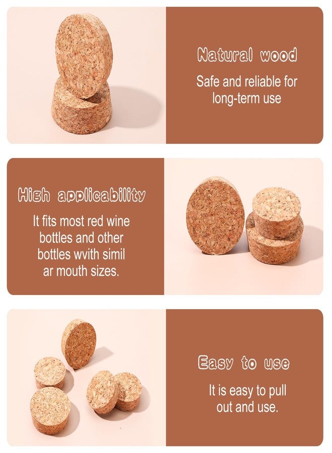 Styquenzer ١٠ قطع من سدادات الفلين الكبيرة، سدادات زجاجات الفلين، سدادات فلين خشبية مدببة، سدادات زجاجات البيرة، أغطية فلين من ١.٥ إلى ١.٩ بوصة لزجاجات النبيذ، أكواب البيرة، الأباريق، زجاجات الزينة الفخارية، والأعمال اليدوية. - Image 3