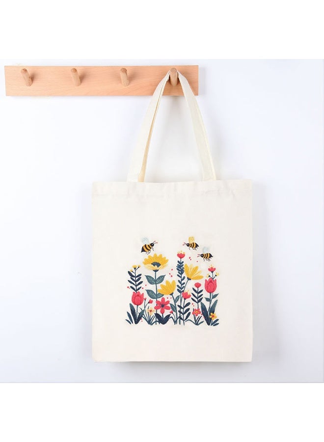 Canvas Tote Bag Embroidery Kit for Beginners,Cross Stitch Kits for Adults,Arts Crafts Needlepoint Women Shopping Reusable Grocery Bags - Image 4