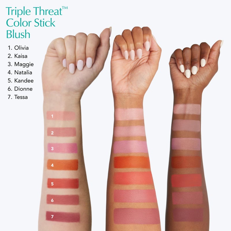 Thrive Causemetics Triple Threat Color Stick: Cream Blush Stick with Vitamin E, Evening Primrose Oil, Waterproof Smudge Proof Face Makeup Formula, Tessa (Berry Matte) - Image 5
