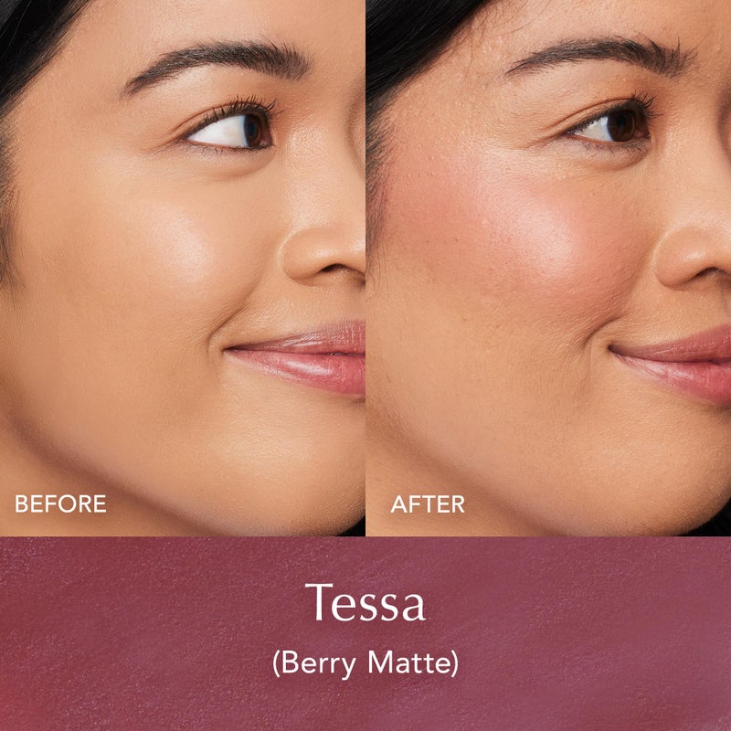 Thrive Causemetics Triple Threat Color Stick: Cream Blush Stick with Vitamin E, Evening Primrose Oil, Waterproof Smudge Proof Face Makeup Formula, Tessa (Berry Matte) - Image 2