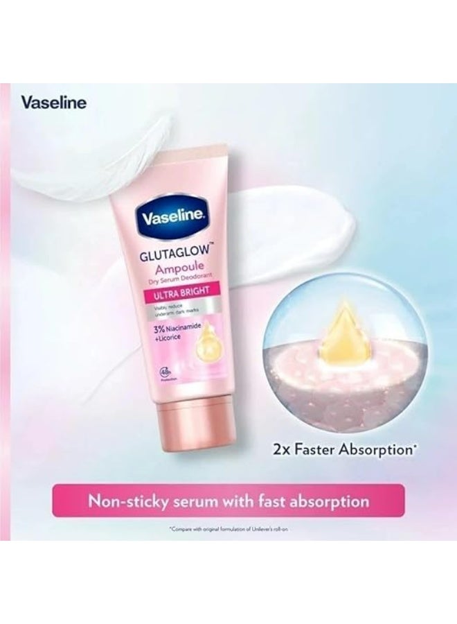 فازلين مزيل عرق سيروم جاف ألترا برايت رينيو جلوتا جلو أمبول – 45 مل - Image 4