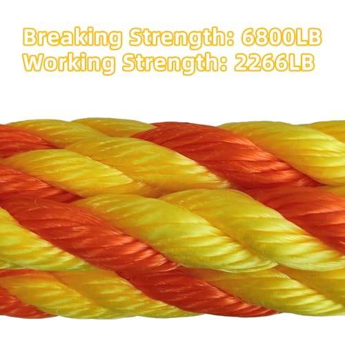 GIAHAND Tow Straps Rope with Hooks Heavy Duty Braided Tow Rope for Trucks and Recreational Use 5/8'' 18ft 6800lbs Break Strength 2266lbs Safe Working Load - Image 2