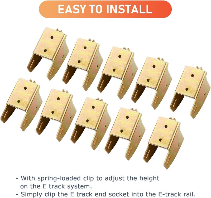 ATPTOOL 10 Pack E Track Wood Beam Socket Fittings - Heavy Duty Zinc Plated Steel Brackets for Cargo Control - Image 5