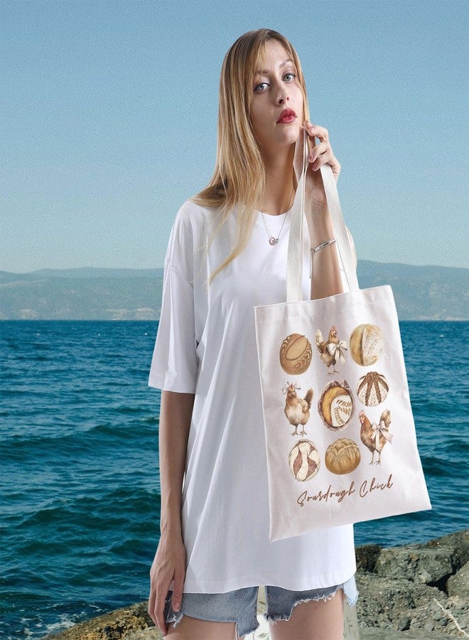 لوجيب بيردجوت حقيبة تسوق من العجين المخمر من Lywjyb Birdgot، هدية دجاج العجين المخمر، قابلة لإعادة الاستخدام، هدية لمحبي خبز العجين المخمر (حقيبة العجين المخمر 1) - Image 3