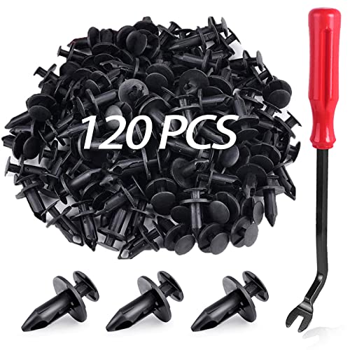 UNIGT 120 Pcs Fastener Rivets Replace 6503598 Compatible with 2007-2020 Jeep Wrangler JK JL & Unlimited Grill Grille Bumper Body Plastic Retainer Clips - Image 1