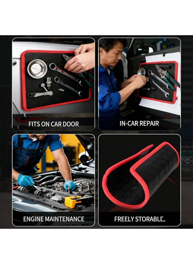 Magnetic Tool Mat, Magnetic Mat for Tools PVC, 3-Piece Flexible Magnetic Mat, Icon Magnets Tool Mat and Tray Holder, Magnetic Tool Holder for Garage, Workshop and Auto Repair Tools - Image 3