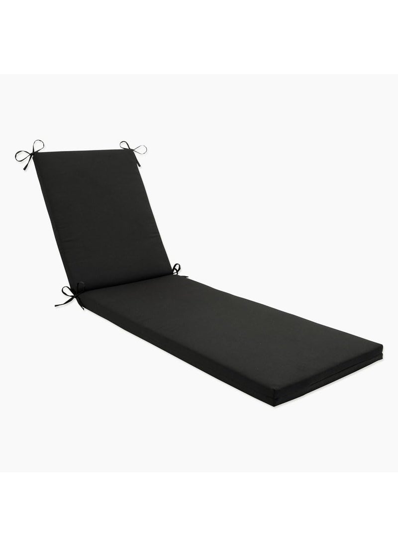 Pillow Perfect Pillow Perfect Fresco Solid IndoorOutdoor Patio Chaise Lounge Cushion Plush Fiber Fill Weather and Fade Resistant 80 x 23 Black 