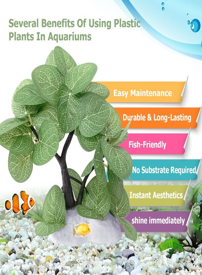 Smiling Pets Aquarium Plants Betta Fish Tank Decorations Ornament Small Size Soft Faux Silk Aquarium Plant for Hiding Fish Reptil Green Plant 1 Pcs - Image 3