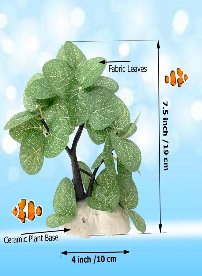Smiling Pets Aquarium Plants Betta Fish Tank Decorations Ornament Small Size Soft Faux Silk Aquarium Plant for Hiding Fish Reptil Green Plant 1 Pcs - Image 4