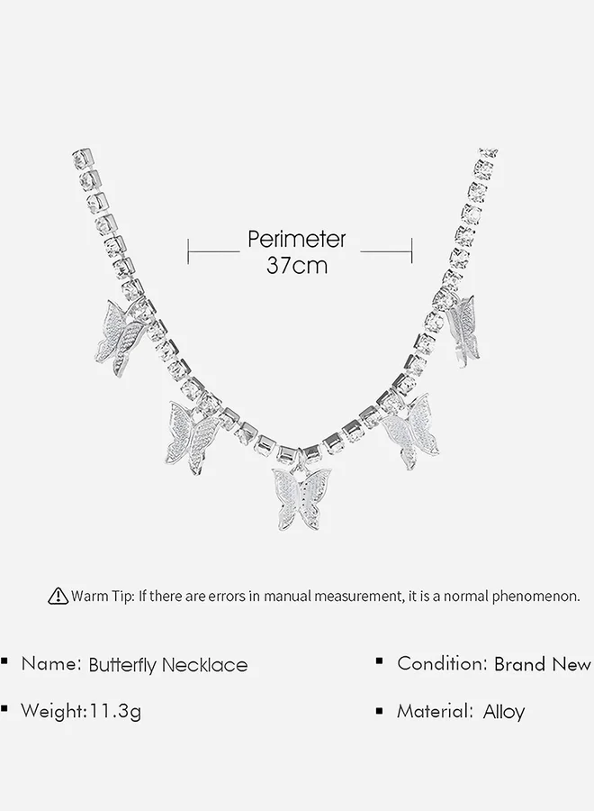 Take Two Embellished Butterfly Charm Necklace