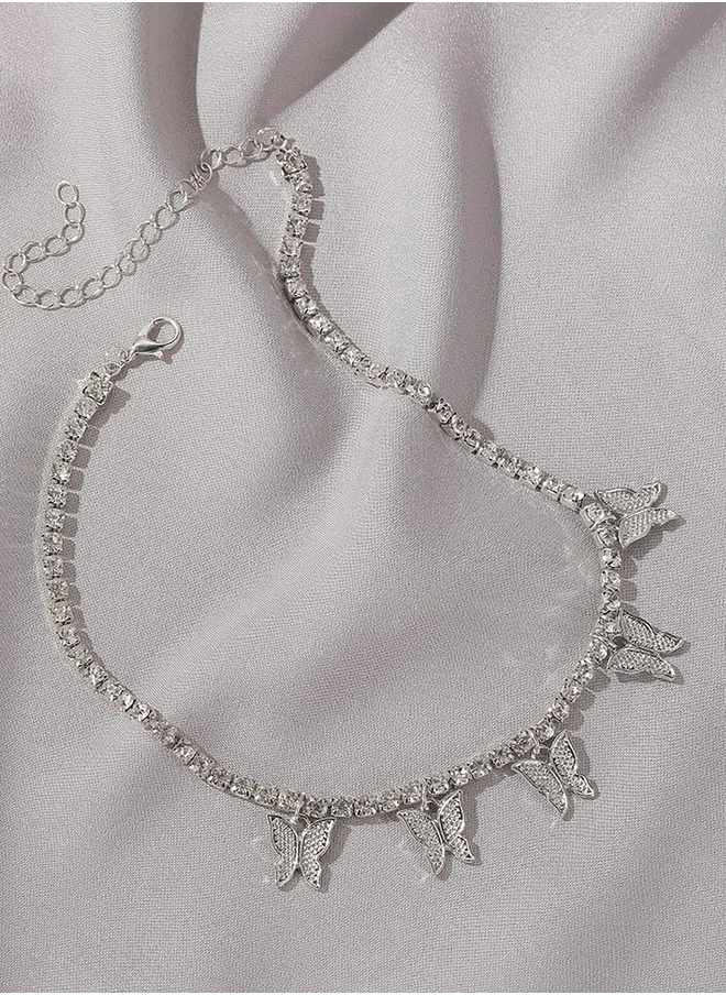 تايك تو Embellished Butterfly Charm Necklace