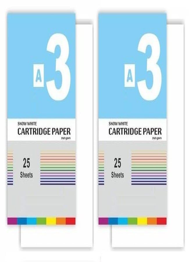 FIRST CLICK A3 Cartridge Paper Watercolor Papers 50 Sheet | 140 GSM Drawing Paper Pad | 16.5 x 11.5 Inches Sketching Paper Sheets Snow White for Students, Artists & Professionals - Ideal for Pencil & Watercolor - Image 1