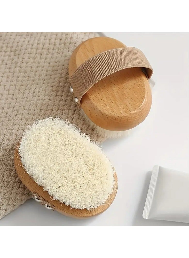 Ucanbe Beech Wood Dry Brush - Soft Bristle Body Scrubber for Wet or Dry Exfoliation, Deep Cleaning Bath Brush, Wooden Exfoliator, Body Scrub - Image 1