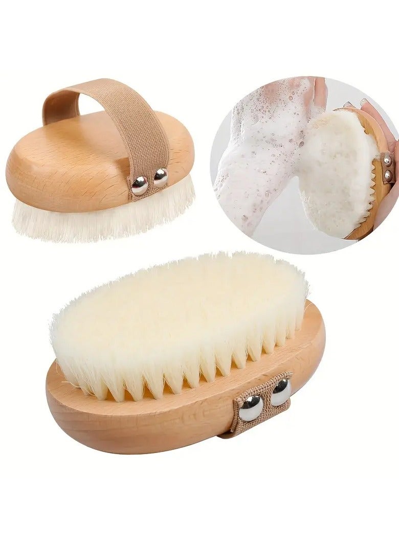 Ucanbe Beech Wood Dry Brush - Soft Bristle Body Scrubber for Wet or Dry Exfoliation, Deep Cleaning Bath Brush, Wooden Exfoliator, Body Scrub - Image 3