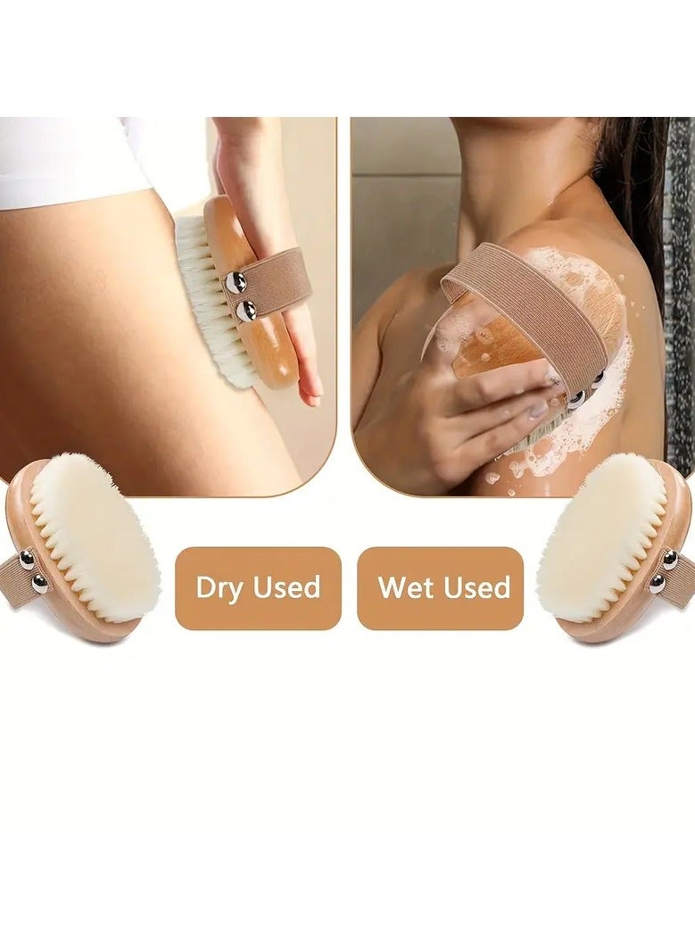 Ucanbe Beech Wood Dry Brush - Soft Bristle Body Scrubber for Wet or Dry Exfoliation, Deep Cleaning Bath Brush, Wooden Exfoliator, Body Scrub - Image 4