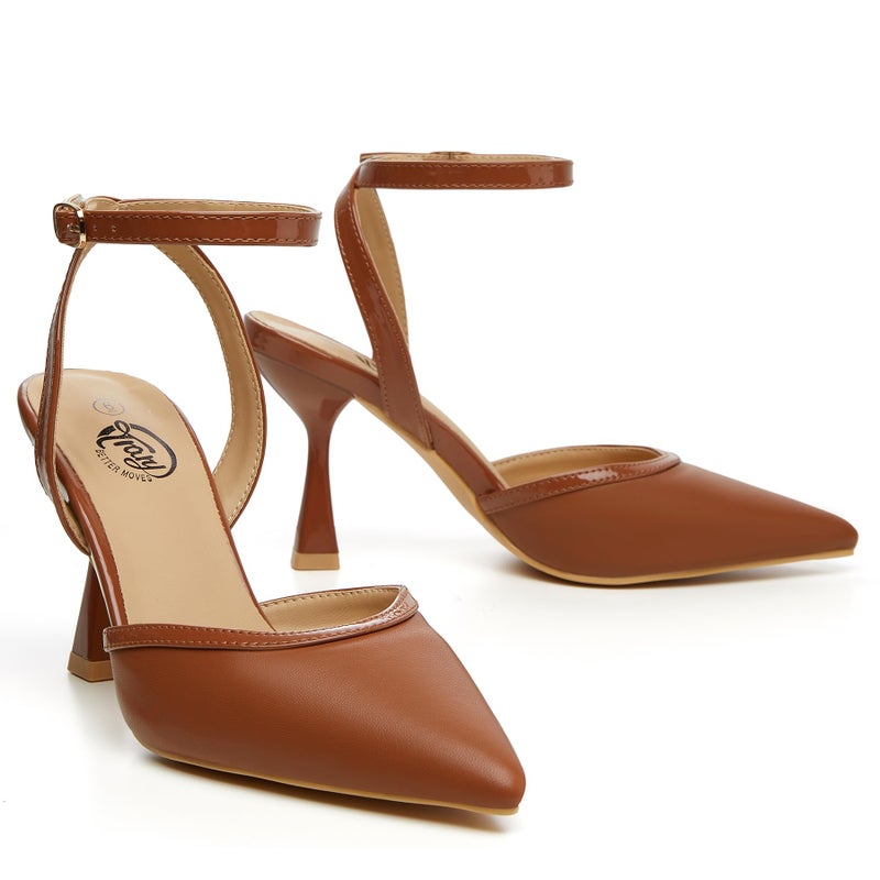 Trary Heels Women Pumps Closed Toe Ankle Strap Pointed Toe Heeled Sandals for Women Stiletto Wedding Dress Shoes - Image 4