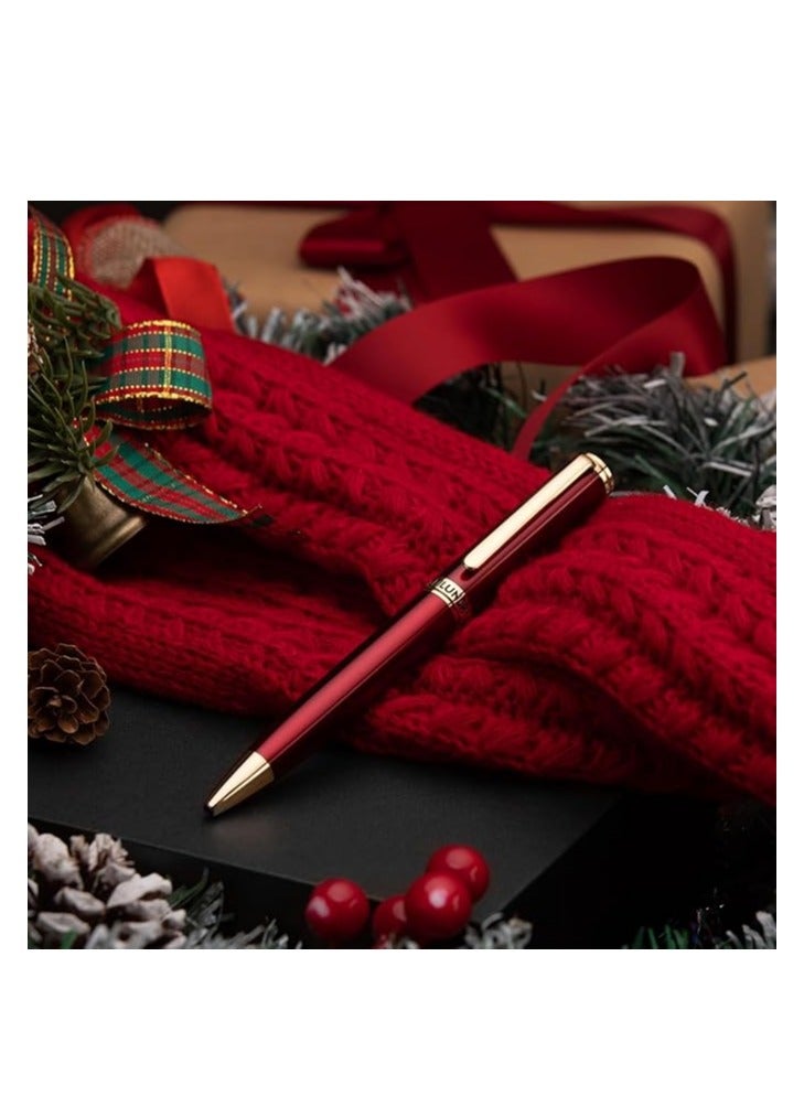 بيلونر أقلام حبر جاف فاخرة من بيلونير أسطوانة أحمر نبيذي مع زخرفة الذهب عيار 24 قيراط قلم قابل لإعادة التعبئة صندوق جلد مجموعة هدايا للرجال والنساء المحترفين والمديرين التنفيذيين والمكتب لطيفة - Image 5