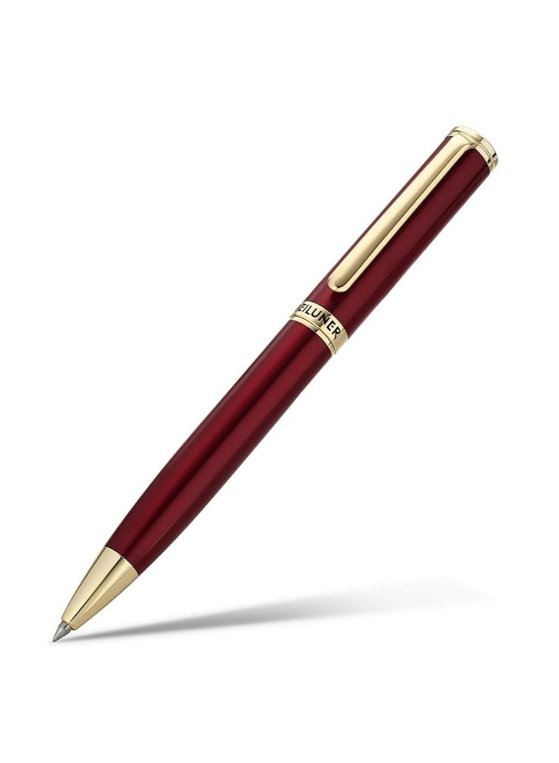 بيلونر أقلام حبر جاف فاخرة من بيلونير أسطوانة أحمر نبيذي مع زخرفة الذهب عيار 24 قيراط قلم قابل لإعادة التعبئة صندوق جلد مجموعة هدايا للرجال والنساء المحترفين والمديرين التنفيذيين والمكتب لطيفة - Image 1