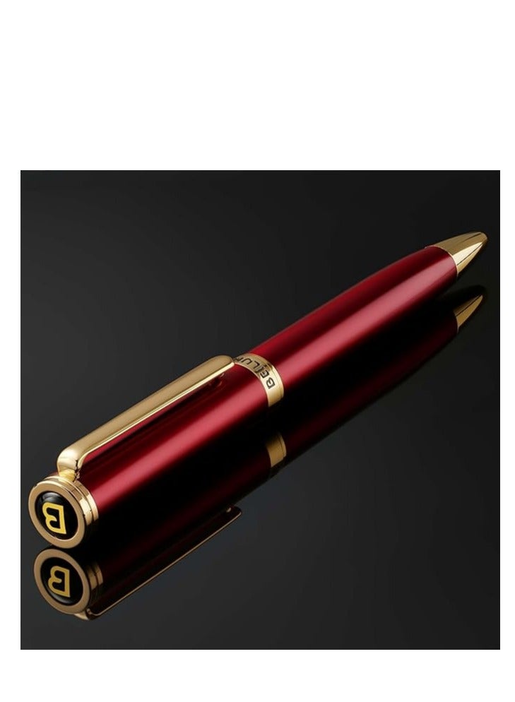 بيلونر أقلام حبر جاف فاخرة من بيلونير أسطوانة أحمر نبيذي مع زخرفة الذهب عيار 24 قيراط قلم قابل لإعادة التعبئة صندوق جلد مجموعة هدايا للرجال والنساء المحترفين والمديرين التنفيذيين والمكتب لطيفة - Image 2