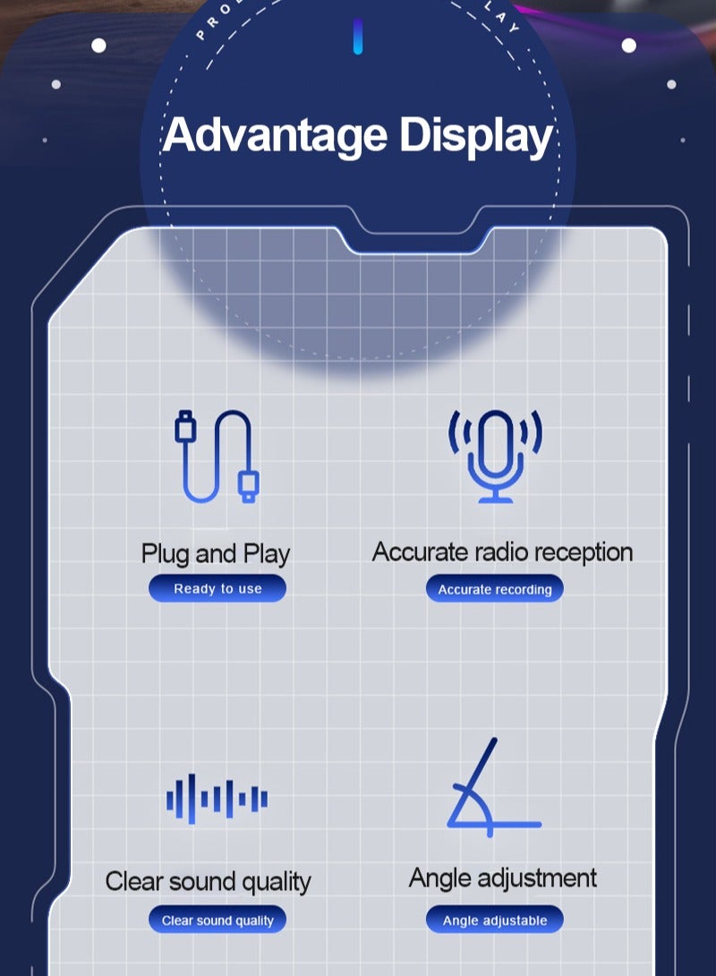 FlashHawk Gaming PC USB Microphone,Podcast Condenser Mic with Boom Arm,Pop Filter,Mute Button for Streaming,Online Chat, RGB Computer Mic for PS4/5 PC Gamer Youtuber White  - Image 3