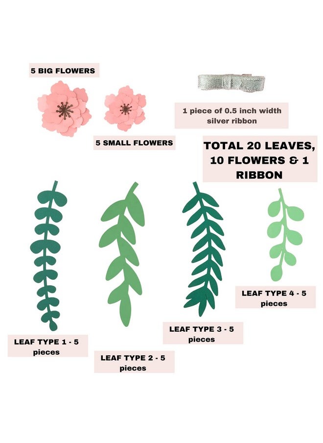 Pinfliers Pinfliers Pastel Flower Theme Birthday Decorations|Puja Room Decoration Items|Backdrop for Pooja|Paper Hanging|Pongal, Lohri, Makar Sankranti Decoration Items|10 Paper Flowers,20 Leaves|115"Length  - Image 2
