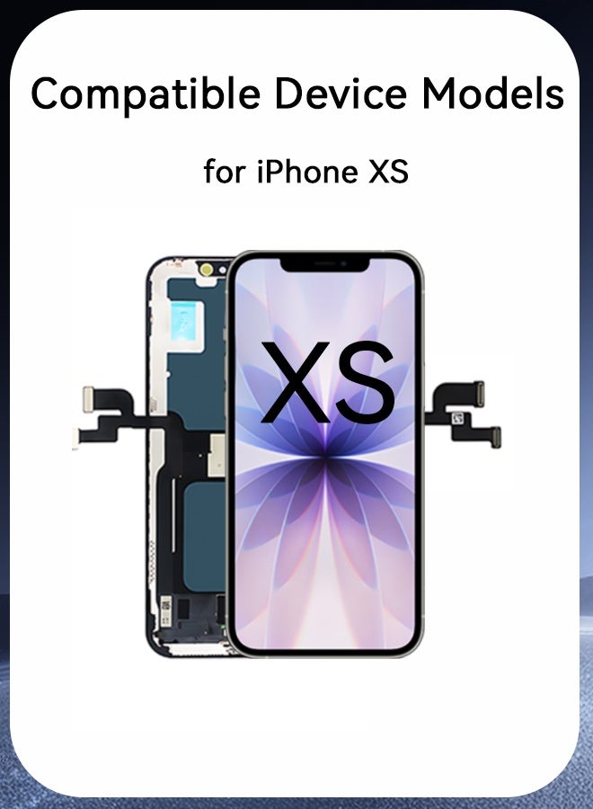 طقم استبدال شاشة iPhone XS، شاشة LCD تعمل باللمس ثلاثية الأبعاد مقاس 5.8 بوصة، مجموعة إطار المحول الرقمي (طراز A2097، A1920، A2100، A2098) يمكن تحريك IC بدون نافذة منبثقة - Image 3