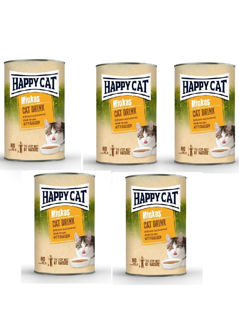 HAPPY CAT 5 قطع من شراب الدجاج مينكاس للقطط 135 جرام 