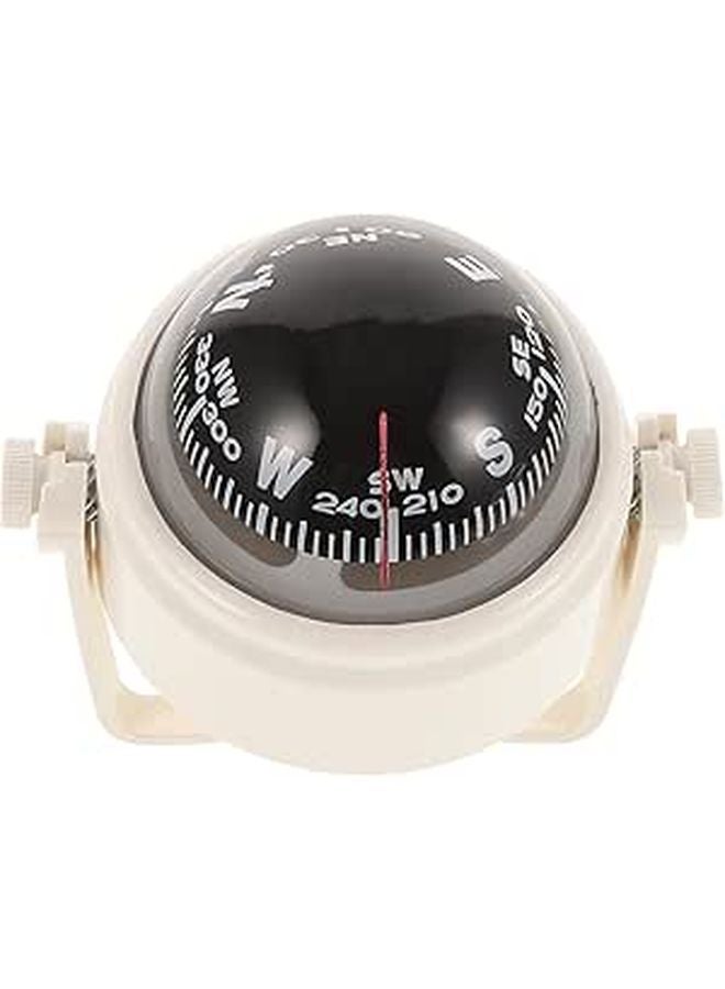 White Ball Shaped Car Dashboard Compass for Marine and Outdoor Navigation - Image 1