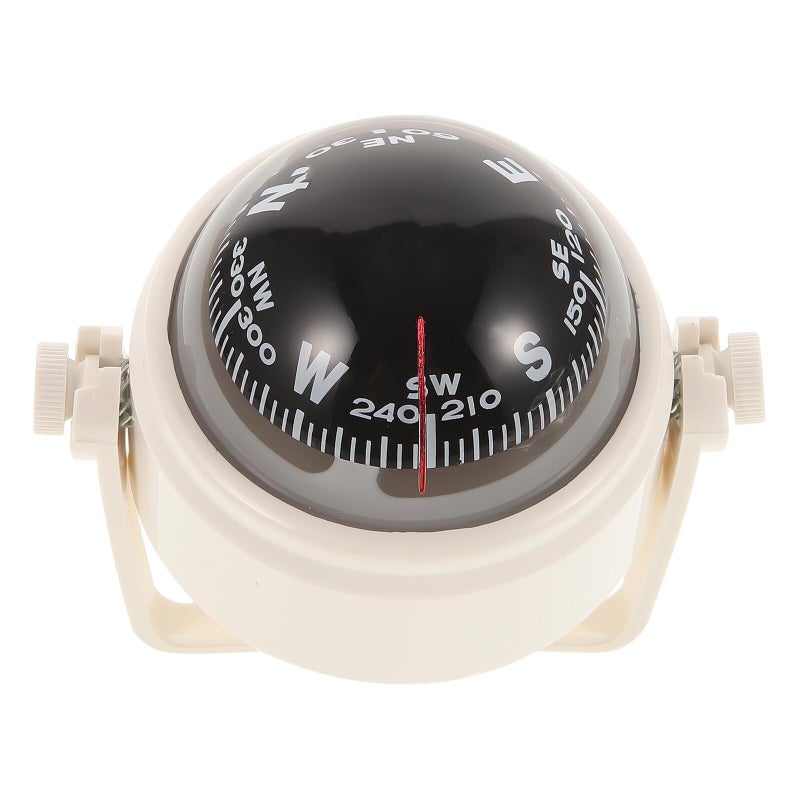 White Ball Shaped Car Dashboard Compass for Marine and Outdoor Navigation - Image 2