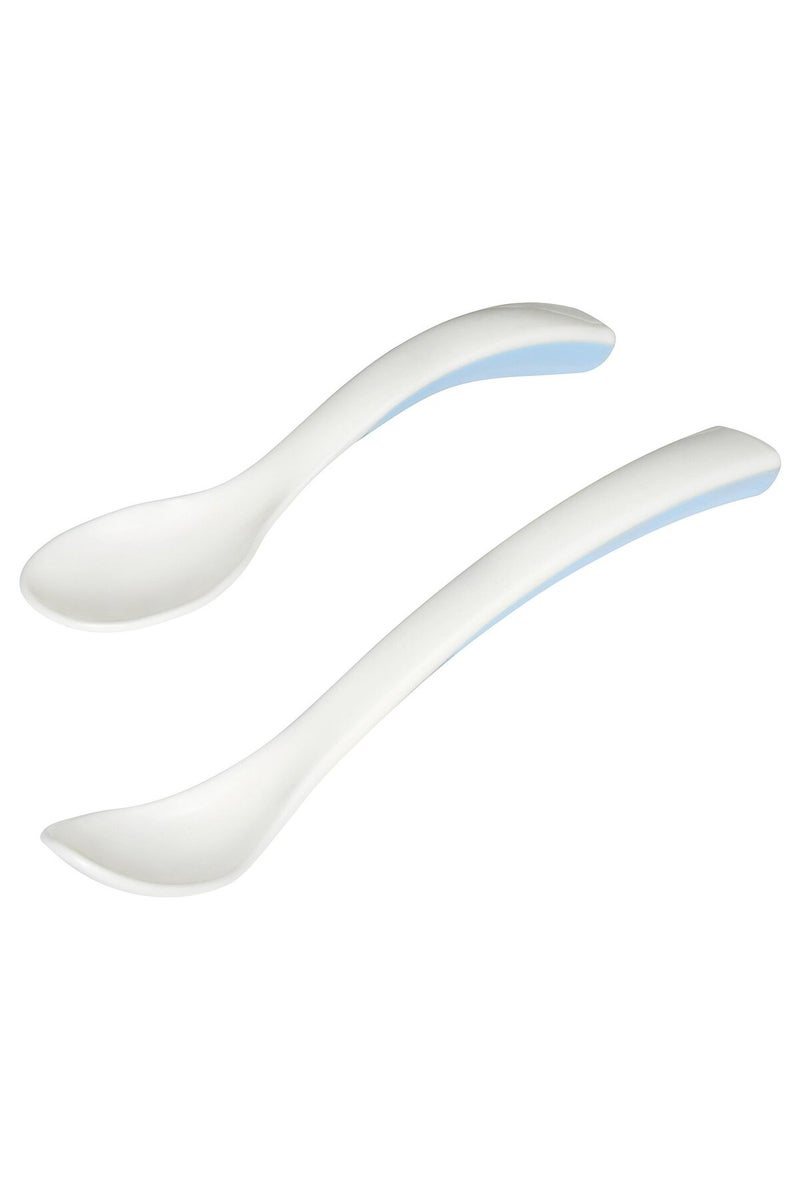 Borja BÖRJA Feeding spoon and baby spoon, white/blue - Image 1