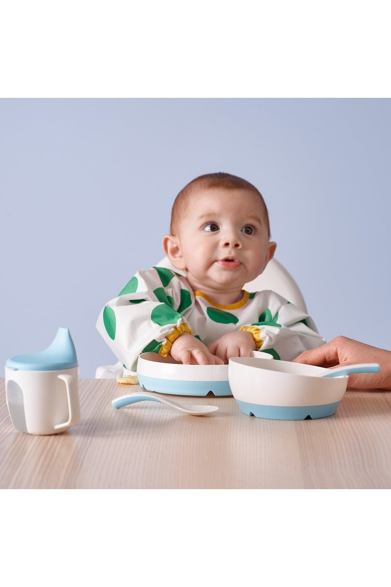 Borja BÖRJA Feeding spoon and baby spoon, white/blue - Image 2