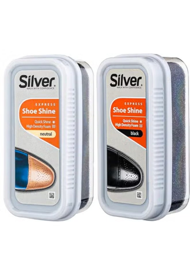 Silver Express Shoe Shine Sponge Black and neutral - Image 1